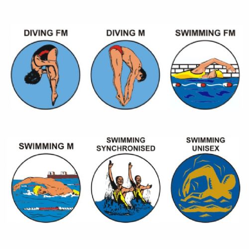 Swimming & Diving pk of 5 25mm centres-